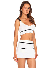Beach Bunny: Juliette Knit Tank-Juliette Knit Skirt (S2507T1-WHTE-S2507K1-WHTE)