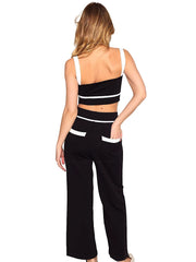 Beach Bunny: Juliette Knit Tank-Juliette Knit Pant (S2507T1-BLCK-S2507B1-BLCK)