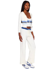 Beach Bunny: Colette Knit Stripe Tank-Colette Knit Stripe Pant (S2508T1-WHBU-S2508B1-WHBU)