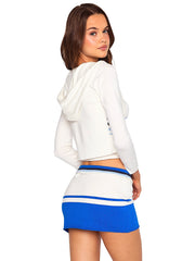 Beach Bunny: Colette Knit Stripe Jacket-Colette Knit Skirt (S2508T7-WHBU-S2508K1-WHBU)