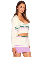 Beach Bunny: Colette Knit Stripe Tank-Colette Knit Skirt (S2508T1-OFWH-S2508K1-OFWH)