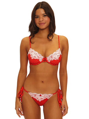 Beach Bunny: Gigi Underwire-Gigi Tie Side Bikini (B2588T8-RDWD-B2588B1-RDWD)