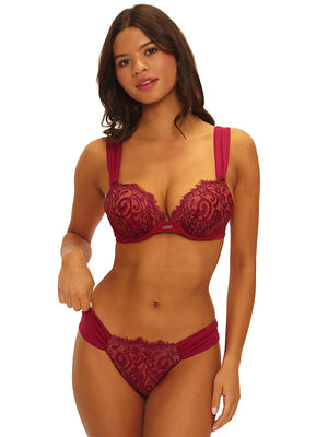 Beach Bunny: Lena Push Up-Lena Bikini (B2549T7-WINE-B2549B1-WINE)