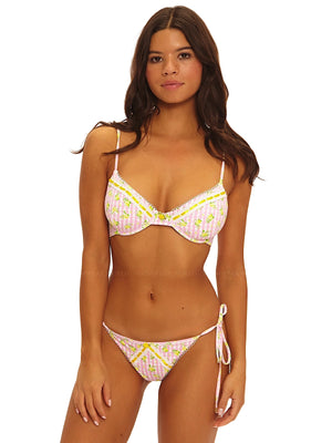 Beach Bunny: Daisy Balconette-Daisy Tie Side Bikini (B2554T8-PKGG-B2554B1-PKGG)