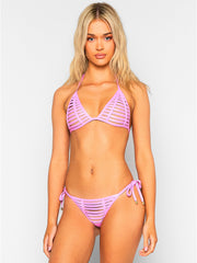 Beach Bunny: Hard Summer Triangle-Hard Summer Tie Side Bikini (B16104T1-MTPK-B16104B2-MTPK)