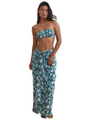 Stone Fox Swim: Gia Tube-Marlowe Sarong (SFC1006RC-FLRA-SFC1005RC-FLRA)