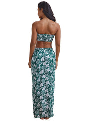 Stone Fox Swim: Gia Tube-Marlowe Sarong (SFC1006RC-FLRA-SFC1005RC-FLRA)