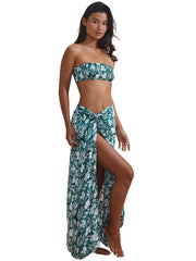 Stone Fox Swim: Gia Tube-Marlowe Sarong (SFC1006RC-FLRA-SFC1005RC-FLRA)