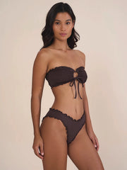 Stone Fox Swim: Cleo Bandeau-Quinn Bikini (SFT1077LY-CACO-SFB1074LY-CACO)