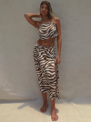 Stone Fox Swim: Nia-Holiday Wrap Skirt (SFC1018RC-UNTM-SFC1017RC-UNTM)