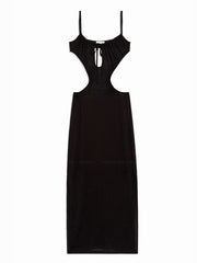 We Wore What: Ruched Cutout Maxi (RCMAXI-BLK)