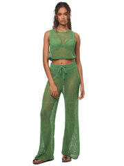We Wore What: Crochet Ruched Crop-Crochet Drawcord Pant (WWCT15-04-YVQ-WWCB16-03-YVQ)