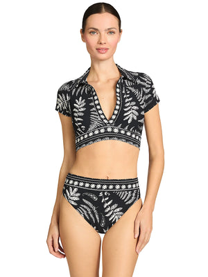 Robin Piccone: Hailey T-Shirt Plunge-Hailey High Waist Bikini (262307-BLE-262369-BLE)