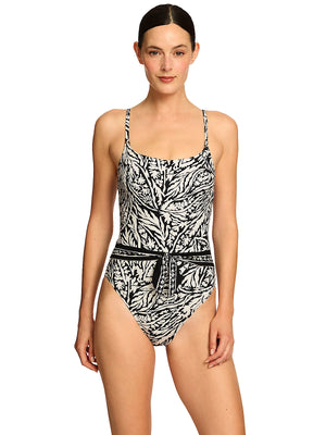 Robin Piccone Cora Underwire Mio One-Piece in Black/Cream (271821-BKM)