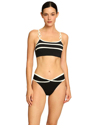 Robin Piccone Claire Tank Bra Underwire-Claire Twisted Bikini in Black Ivory (272710-BKI-272766-BKI)