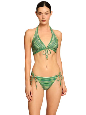 Robin Piccone Emilia Halter-Emilia Side Tie Bikini in Verde (262905-VDE-262963-VDE)