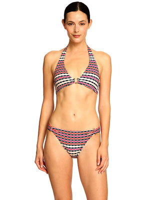 Robin Piccone Freya Halter Bra-Freya Side Bar Bikini in Navy/Red (270505-NVR-270563-NVR)