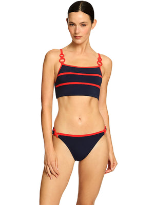 Robin Piccone Claire Tank Bra Underwire-Claire Side Ring Bikini in Navy/Red (272710-NVR-272763-NVR)