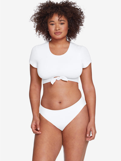 Robin Piccone: Ava T Shirt-Ava High Waist Bikini (221709-WHT-221709-WHT)