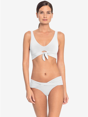 Robin Piccone: Ava Over Shoulder-Ava Twist Bikini (221701-WHT-221766-WHT)