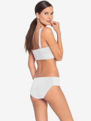 Robin Piccone: Ava Over Shoulder-Ava Twist Bikini (221701-WHT-221766-WHT)