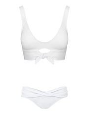 Robin Piccone: Ava Over Shoulder-Ava Twist Bikini (221701-WHT-221766-WHT)