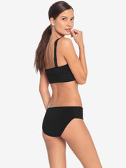 Robin Piccone: Ava Over Shoulder-Ava Twist Bikini (221701-BLK-221766-BLK)