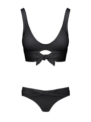 Robin Piccone: Ava Over Shoulder-Ava Twist Bikini (221701-BLK-221766-BLK)