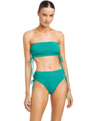 Robin Piccone: Aubrey Bandeau-Aubrey High Waist Bikini (221704-ICE-221767-ICE)