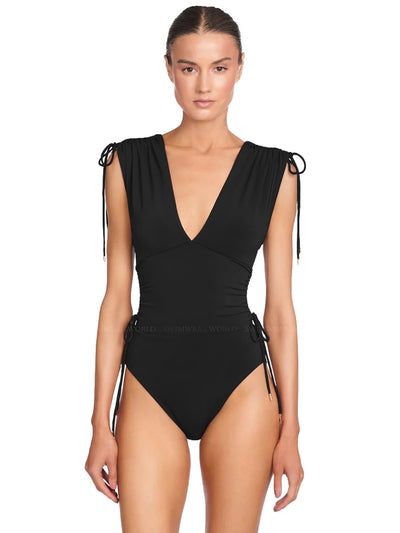 Robin Piccone: Aubrey V Plunge One Piece (231720-BLK)