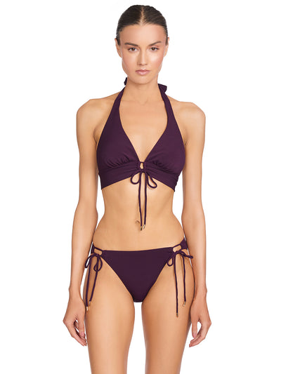 Robin Piccone: Aubrey Halter-Aubrey Side Tie Bikini (221703-PLM-221763-PLM)