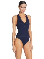 Robin Piccone: Amy One Piece High Neck (220814-NAVY)