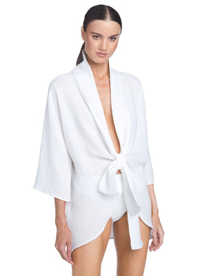 Robin Piccone: Bubble Gauze Caftan (222333-WHT)