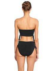 Robin Piccone: Aubrey Bandeau-Aubrey High Waist Bikini (221704-BLK-221767-BLK)