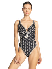 Robin Piccone: Delilah Keyhole One Piece (241113-BLK)