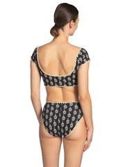 Robin Piccone: Delilah T Shirt-Delilah High Waist Bikini (241109-BLK-241169-BLK)