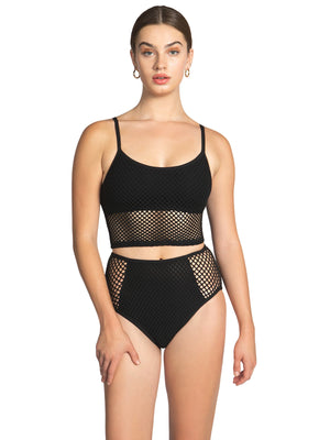 Robin Piccone: Pua Lingerie Cami-Pua Highwaist Bikini (231302-BLK-231369-BLK)