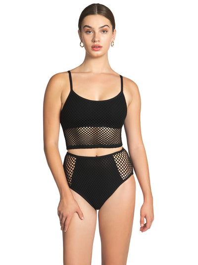 Robin Piccone: Pua Lingerie Cami-Pua Highwaist Bikini (231302-BLK-231369-BLK)