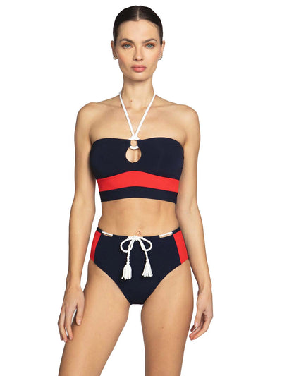 Robin Piccone: Babe Bandeau-Babe High Waist Bikini (242708-NVC-242769-NVC)