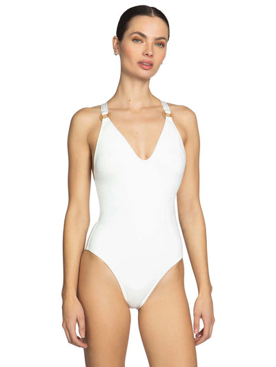 Robin Piccone: Margot One Piece Lace Up Back (243713-WHT)