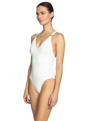 Robin Piccone: Margot One Piece Lace Up Back (243713-WHT)