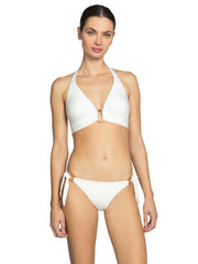 Robin Piccone: Margot Halter With Ring-Margot High Waist Bikini (243705-WHT-243769-WHT)