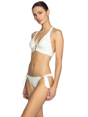 Robin Piccone: Margot Halter With Ring-Margot High Waist Bikini (243705-WHT-243769-WHT)