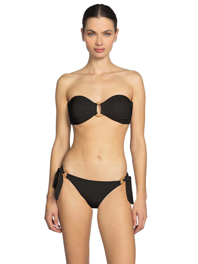 Robin Piccone: Margot Bandeau With Ring-Margot 1 With Ring Bikini (243708-BLK-243765-BLK)