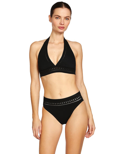 Robin Piccone: Isabelle Halter-Isabelle High Waist Bikini (255317-BLK-255369-BLK)