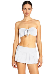 Robin Piccone: Ava Bandeau-Ava Pleated Skirt (251708-WHT-251760-WHT)