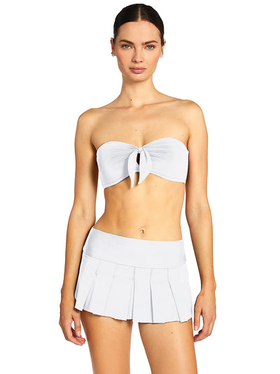 Robin Piccone: Ava Bandeau-Ava Pleated Skirt (251708-WHT-251760-WHT)