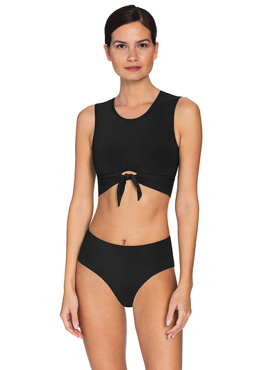 Robin Piccone: Ava Tank-Ava High Waist Bikini (251725-BLK-221769-BLK)