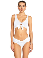 Robin Piccone: Ava Over Shoulder-Ava Twist Bikini (251701-WHT-221766-WHT)