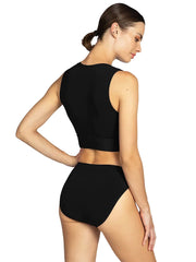 Robin Piccone: Aubrey Tank-Aubrey High Waist Bikini (221723-BLK-241767-BLK)